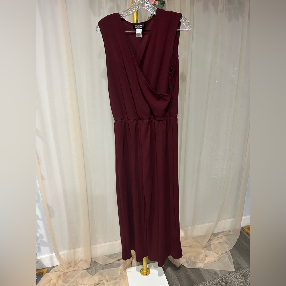 Promises Promises Burgundy Wide-Leg Jumpsuit | NWOT | Size XL
